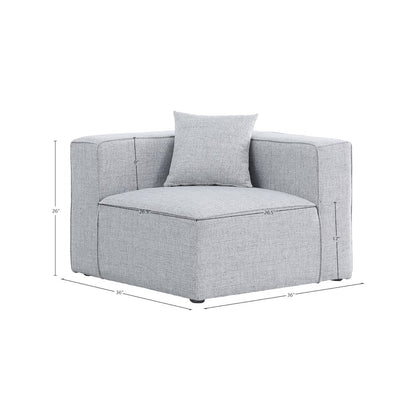 Cube Grey Durable Linen Textured Corner Chair