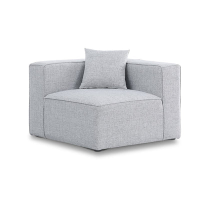 Cube Grey Durable Linen Textured Corner Chair