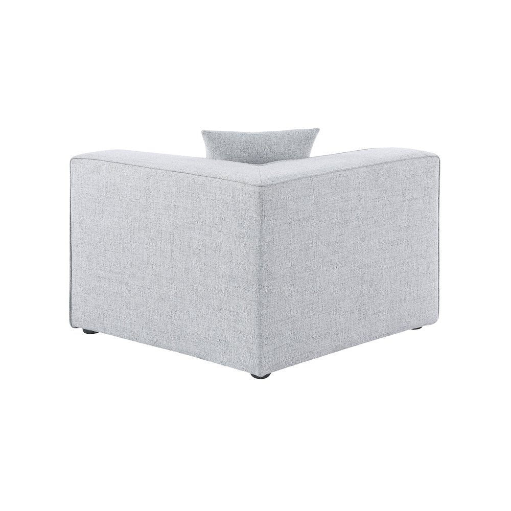 Cube Grey Durable Linen Textured Corner Chair