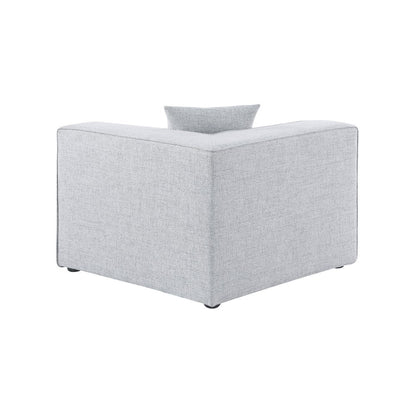 Cube Grey Durable Linen Textured Corner Chair