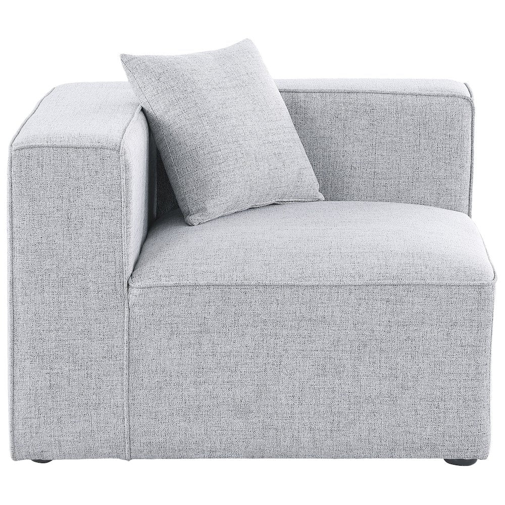 Cube Grey Durable Linen Textured Corner Chair