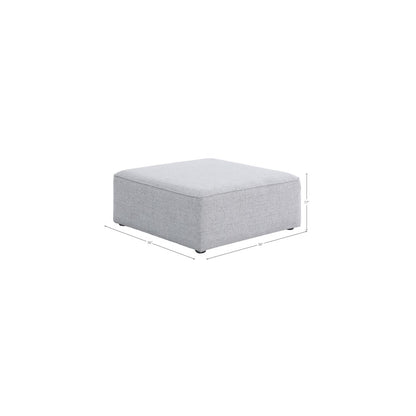 Cube Grey Durable Linen Textured Ottoman