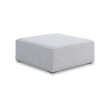 Cube Grey Durable Linen Textured Ottoman