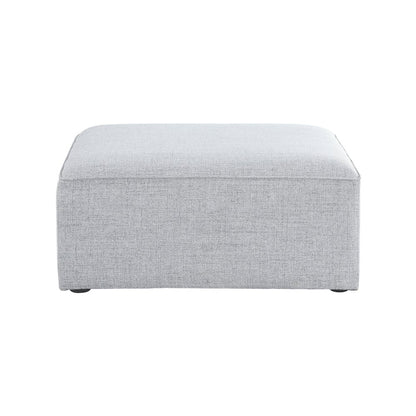Cube Grey Durable Linen Textured Ottoman