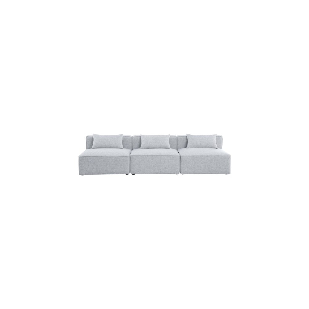 Cube Grey Durable Linen Textured Modular Sofa