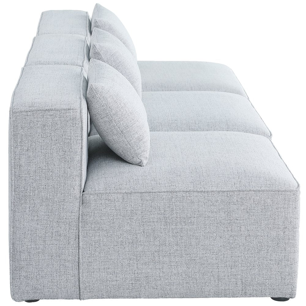 Cube Grey Durable Linen Textured Modular Sofa