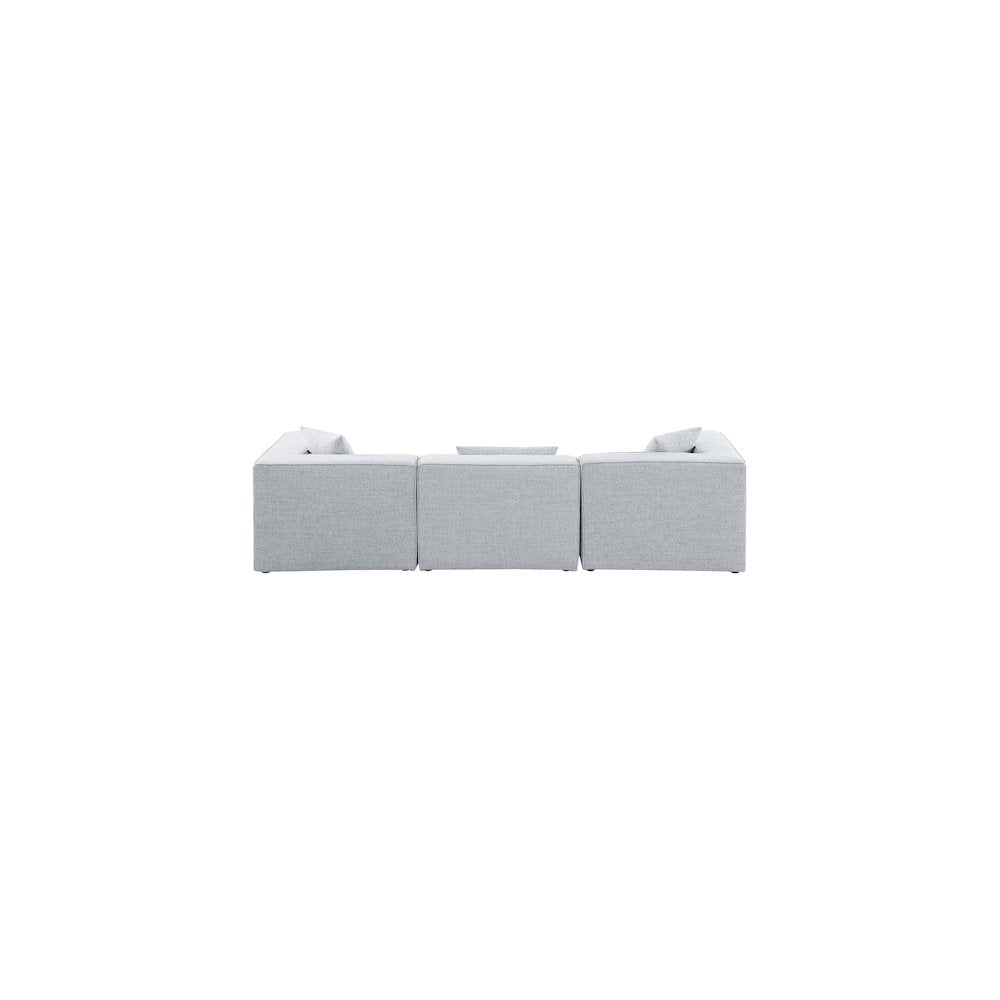 Cube Grey Durable Linen Textured Modular Sofa