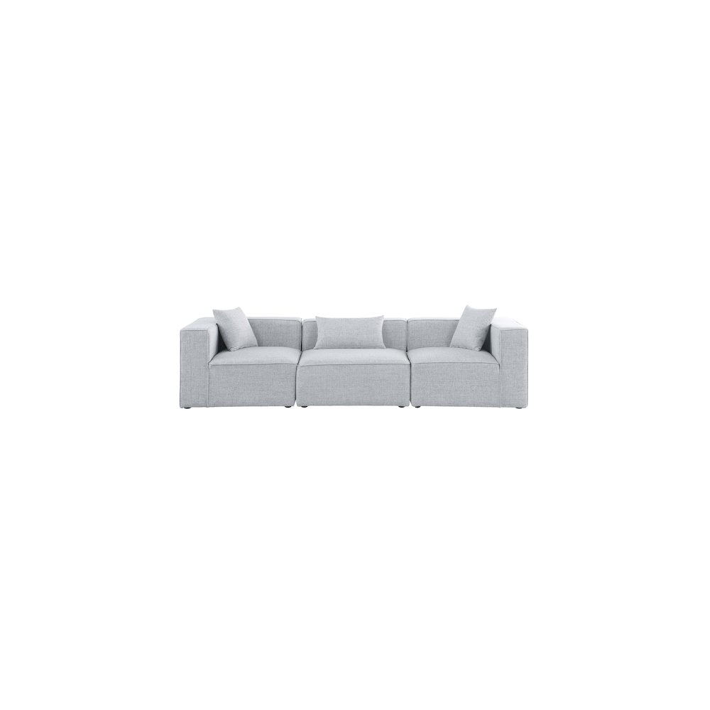 Cube Grey Durable Linen Textured Modular Sofa
