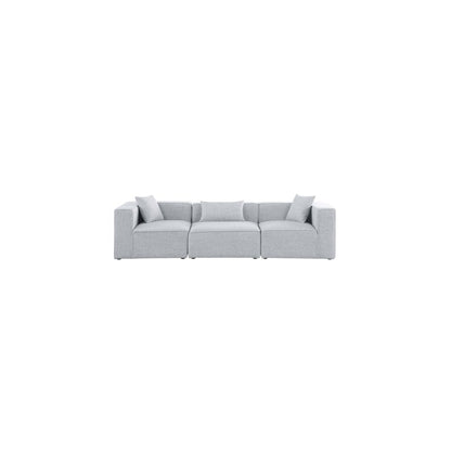 Cube Grey Durable Linen Textured Modular Sofa