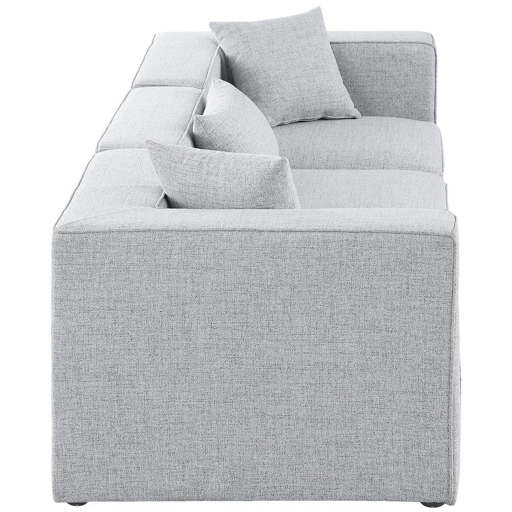 Cube Grey Durable Linen Textured Modular Sofa