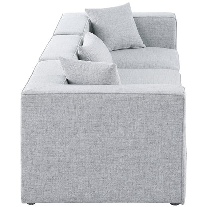 Cube Grey Durable Linen Textured Modular Sofa