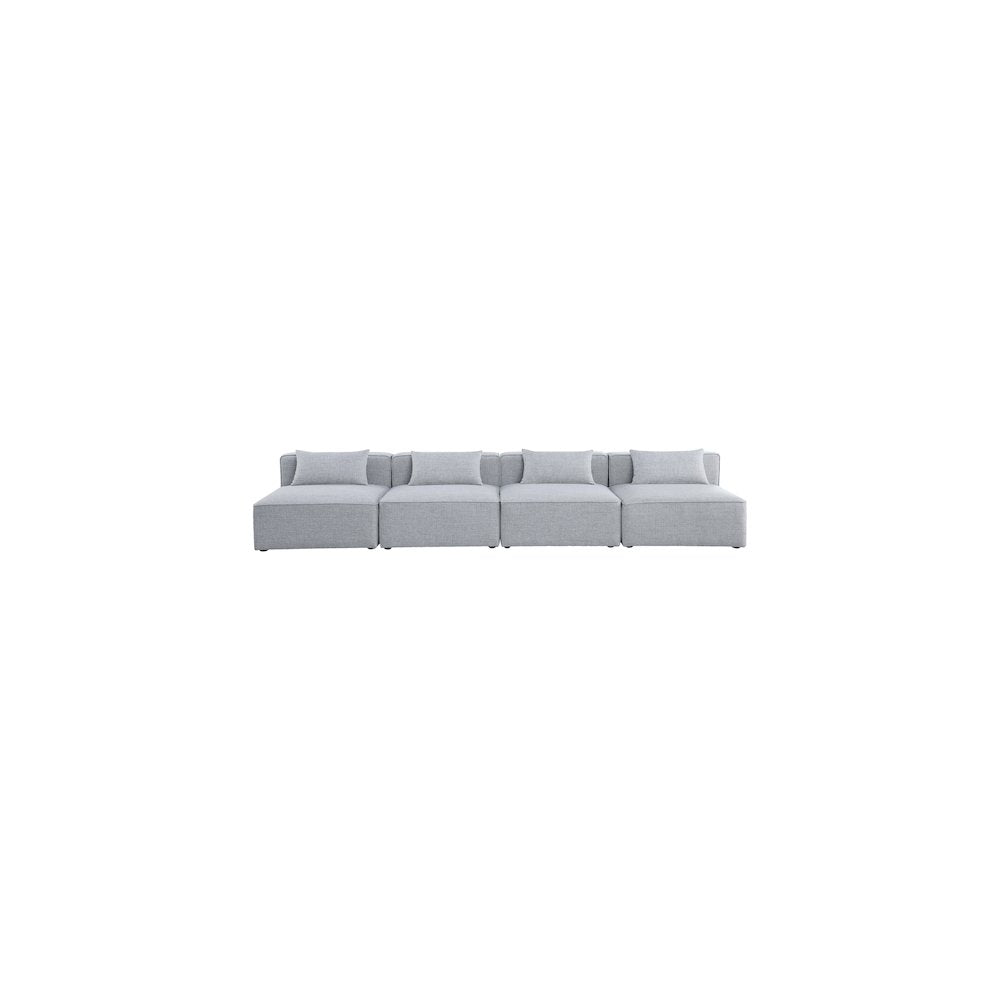 Cube Grey Durable Linen Textured Modular Sofa