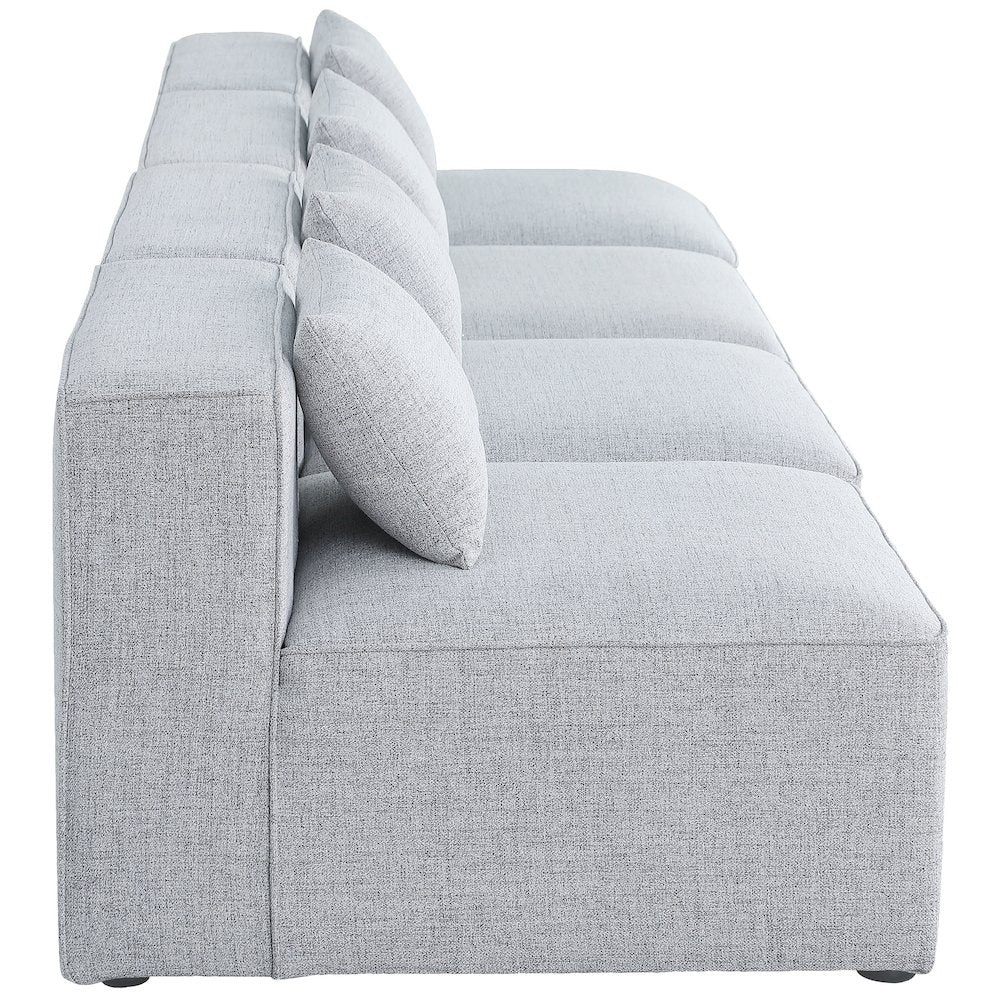 Cube Grey Durable Linen Textured Modular Sofa