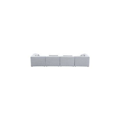 Cube Grey Durable Linen Textured Modular Sofa