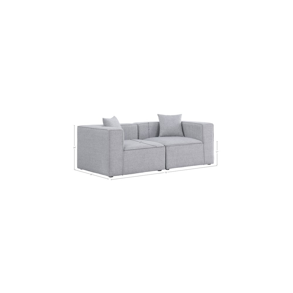 Cube Grey Durable Linen Textured Modular Sofa