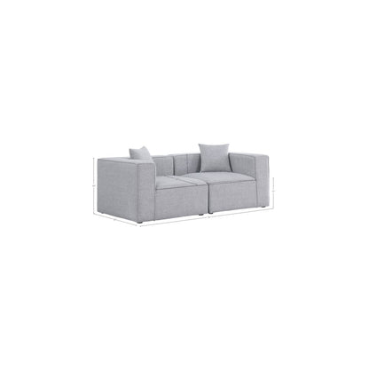 Cube Grey Durable Linen Textured Modular Sofa