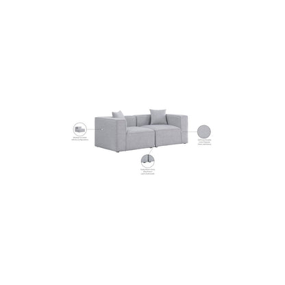 Cube Grey Durable Linen Textured Modular Sofa