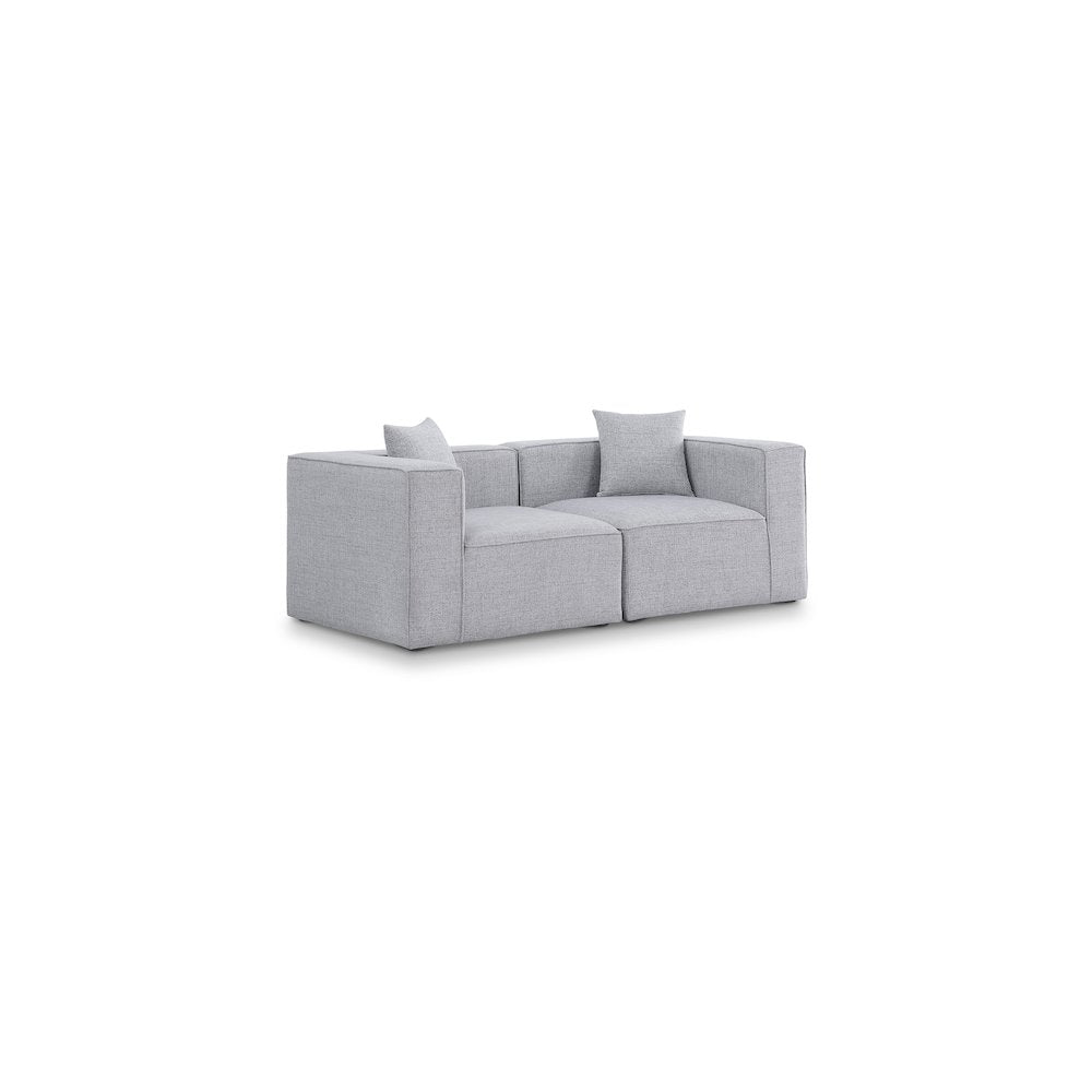 Cube Grey Durable Linen Textured Modular Sofa