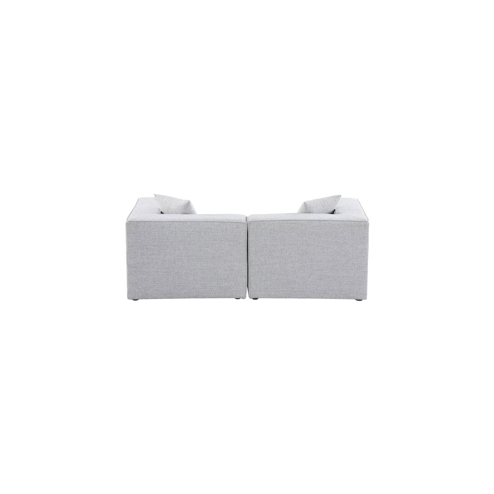 Cube Grey Durable Linen Textured Modular Sofa