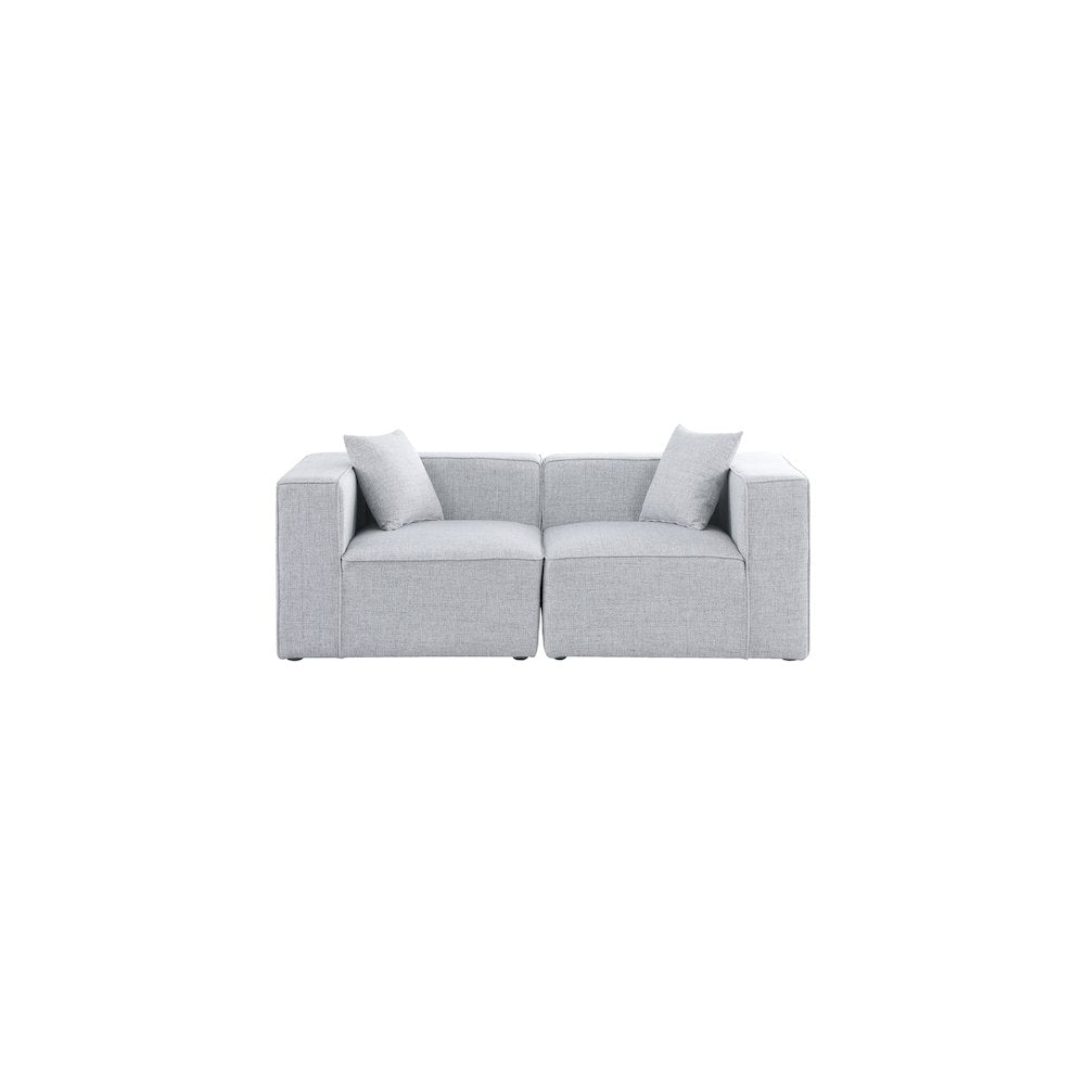 Cube Grey Durable Linen Textured Modular Sofa