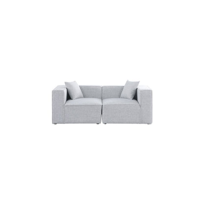 Cube Grey Durable Linen Textured Modular Sofa