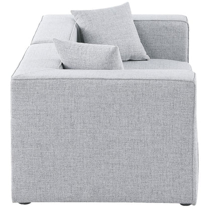 Cube Grey Durable Linen Textured Modular Sofa