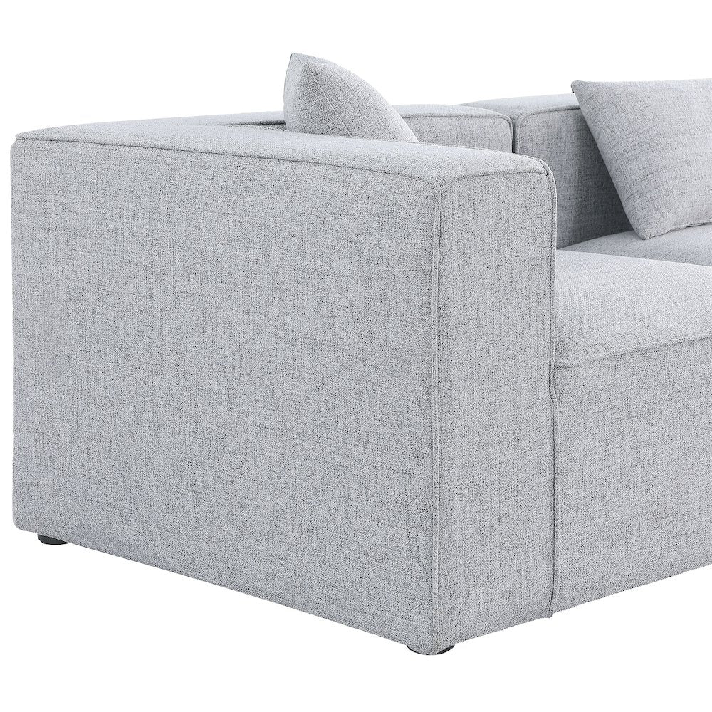 Cube Grey Durable Linen Textured Modular Sofa