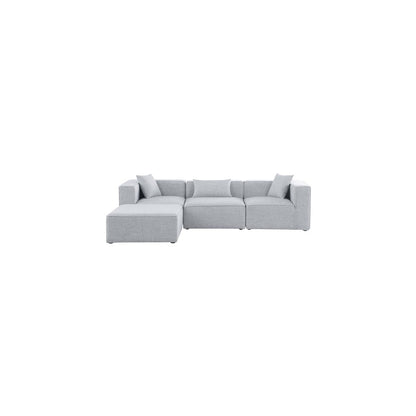 Cube Grey Durable Linen Textured Modular Sectional