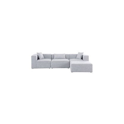 Cube Grey Durable Linen Textured Modular Sectional