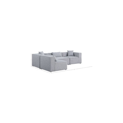 Cube Grey Durable Linen Textured Modular Sectional