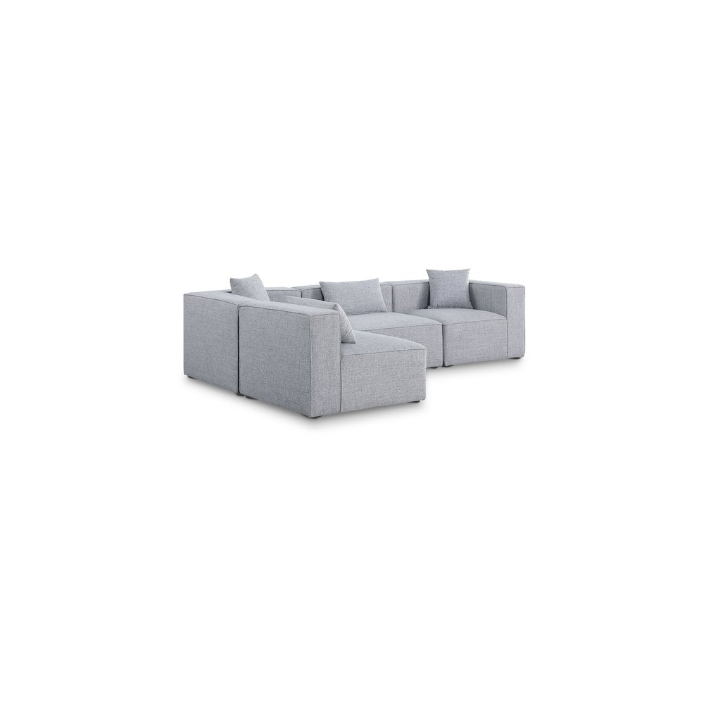 Cube Grey Durable Linen Textured Modular Sectional