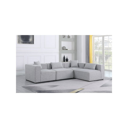 Cube Grey Durable Linen Textured Modular Sectional