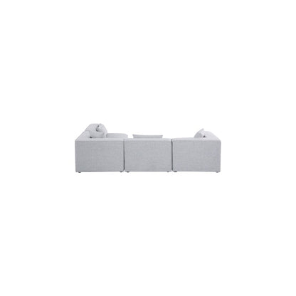 Cube Grey Durable Linen Textured Modular Sectional