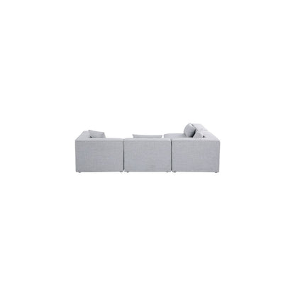 Cube Grey Durable Linen Textured Modular Sectional