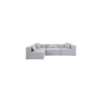 Cube Grey Durable Linen Textured Modular Sectional