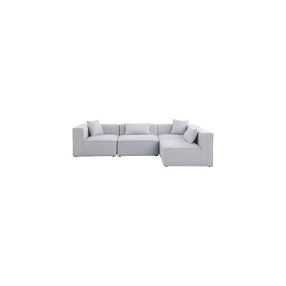Cube Grey Durable Linen Textured Modular Sectional