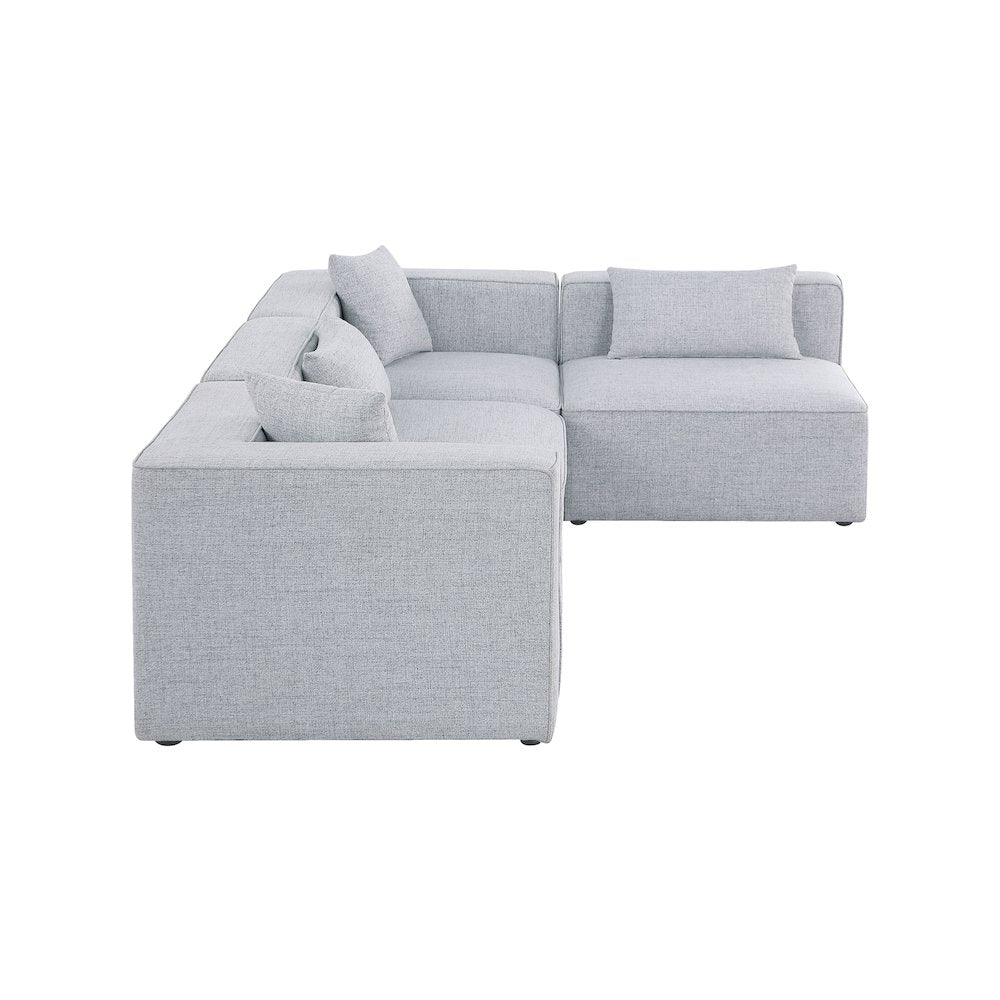 Cube Grey Durable Linen Textured Modular Sectional