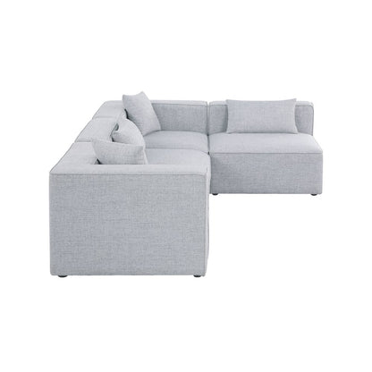 Cube Grey Durable Linen Textured Modular Sectional