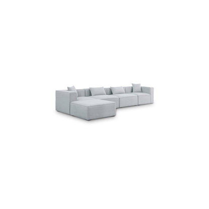 Cube Grey Durable Linen Textured Modular Sectional