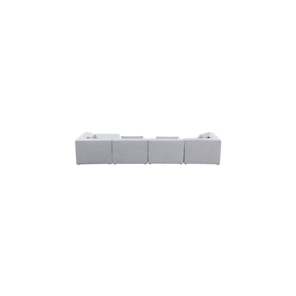 Cube Grey Durable Linen Textured Modular Sectional