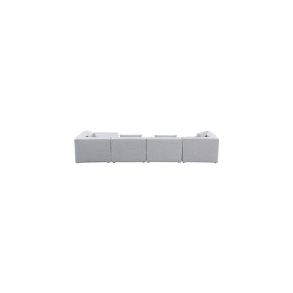 Cube Grey Durable Linen Textured Modular Sectional