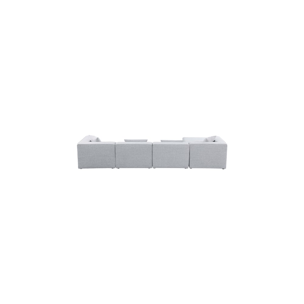 Cube Grey Durable Linen Textured Modular Sectional