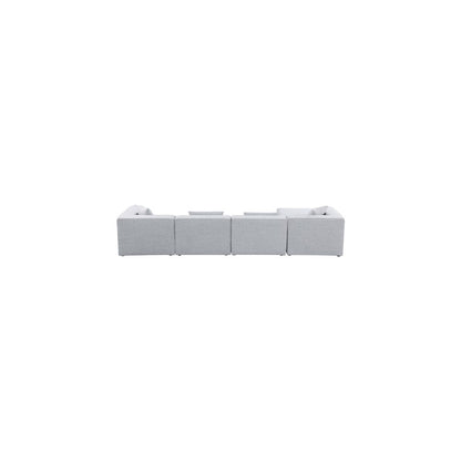 Cube Grey Durable Linen Textured Modular Sectional