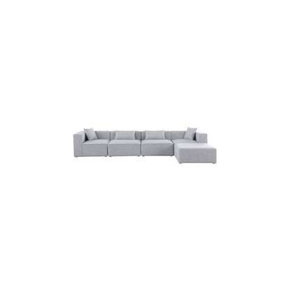 Cube Grey Durable Linen Textured Modular Sectional
