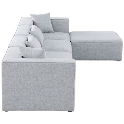 Cube Grey Durable Linen Textured Modular Sectional
