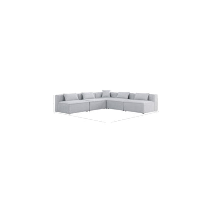 Cube Grey Durable Linen Textured Modular Sectional