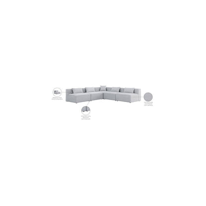 Cube Grey Durable Linen Textured Modular Sectional
