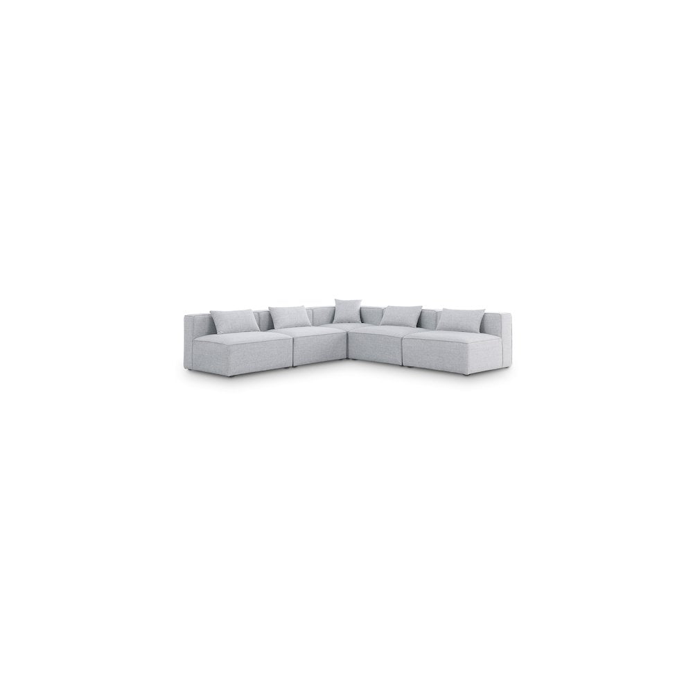 Cube Grey Durable Linen Textured Modular Sectional