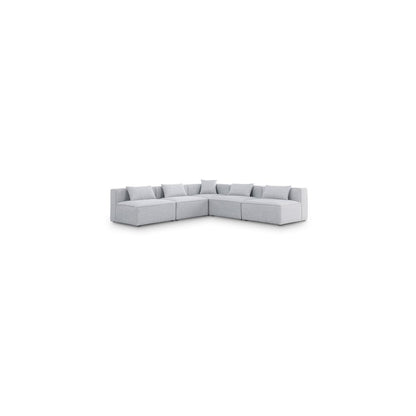 Cube Grey Durable Linen Textured Modular Sectional