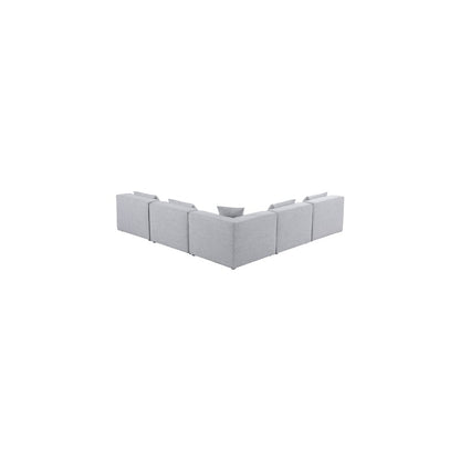 Cube Grey Durable Linen Textured Modular Sectional
